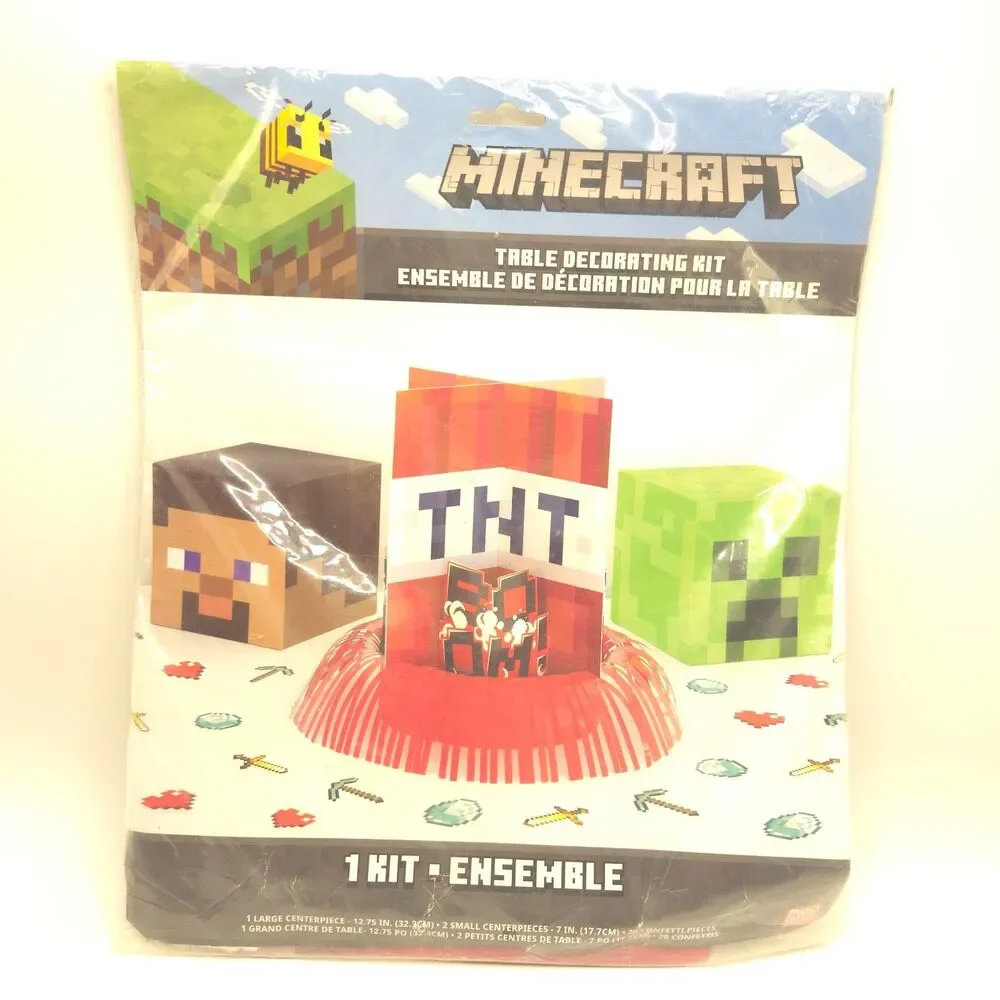 Minecraft Party Decorations Lot Mojang Birthday Banner Door Curtain Table Decor